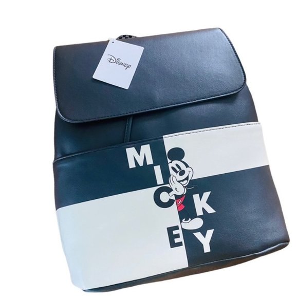 Disney Bags New Disney Mickey Mouse Leather Backpack Black White